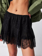 Tiered Lace Mini Pleated Skirt image 1