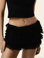 Tiered Ruffle Bow Patchwork Short image 1