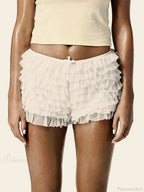 Tiered Ruffle Bow Patchwork Short image 2