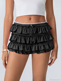 Tiered Ruffled Elastic Waist Short image 7