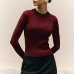 Tight Slim Long Sleeve O-neck Sweater image 4