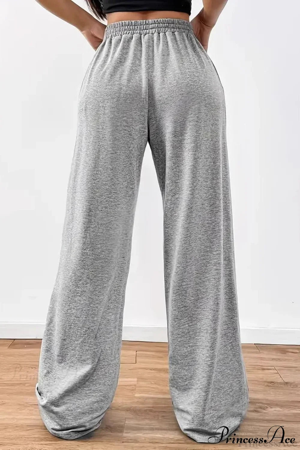 Tire Track Print Drawstring Loose Wide-Leg Pants image 3