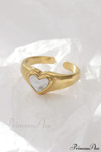 Titanium Steel Fashion Romantic Heart Rings image 1