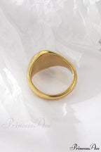 Titanium Steel Natural Opal Closed Rings image 3
