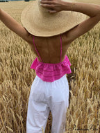 Bright Pink Elegant Crop Top image 1