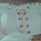 Top Sleeves Lace Ruffle Puff Tops Long Tops Crop Vintage Arm Up Bandage Blouse Shoulder Ladies Black Off With White image 11