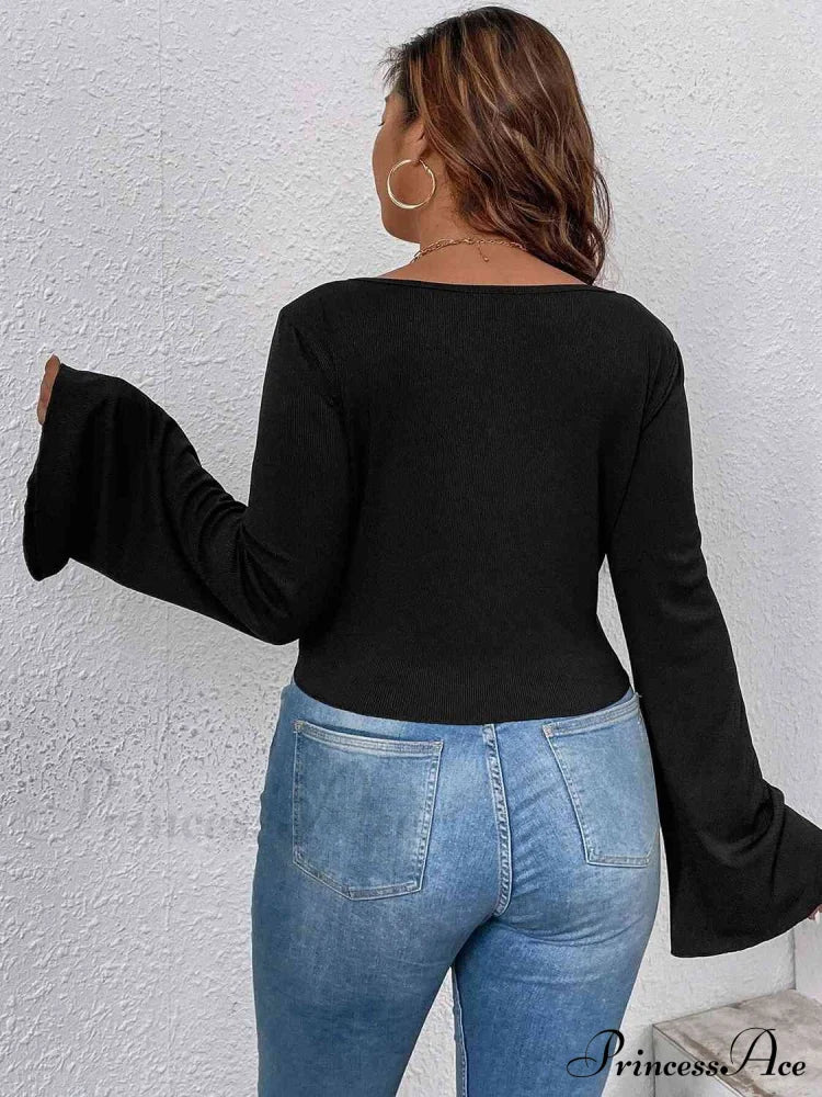 Top with Arm Plunge Flare Detail image 2