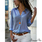 Tops Female Office Warm-Season Blouse Women V-Neck Casual Solid Shirts Chiffon Regular image 3
