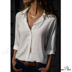 Tops Female Office Warm-Season Blouse Women V-Neck Casual Solid Shirts Chiffon Regular image 9