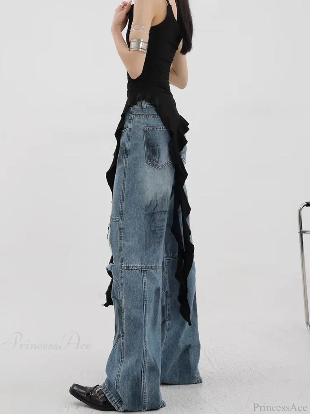 Torn Azure Gothic Baggy Harajuku Pant image 3