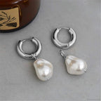 Tranquil Dove Ceramic Metal Circle Hoop Earring image 6