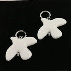 Tranquil Dove Ceramic Metal Circle Hoop Earring image 5
