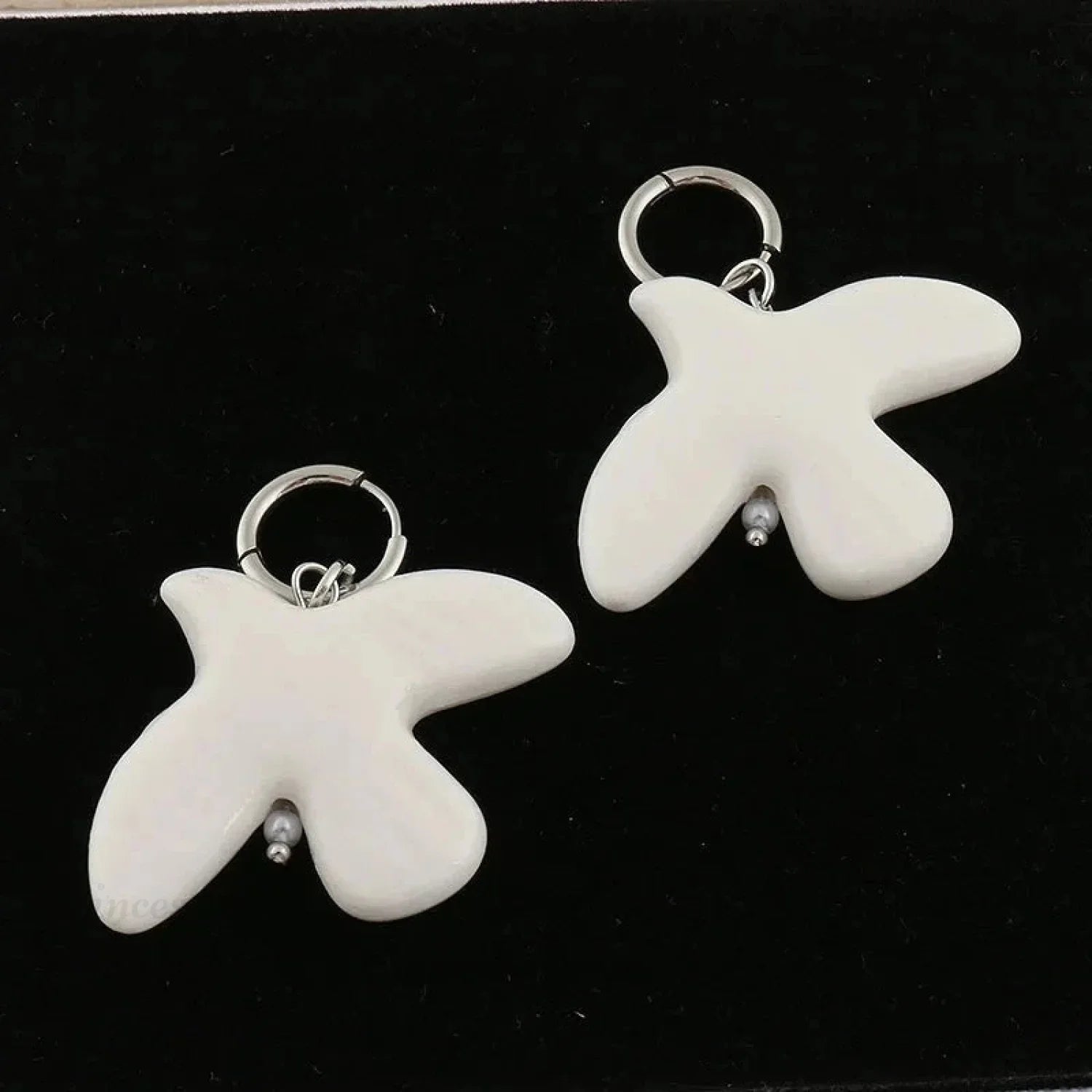 Tranquil Dove Ceramic Metal Circle Hoop Earring image 5