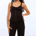 Tree Fungus Eyelet Sleeveless Cami Wide Leg Pants Two Pieces Set image 4