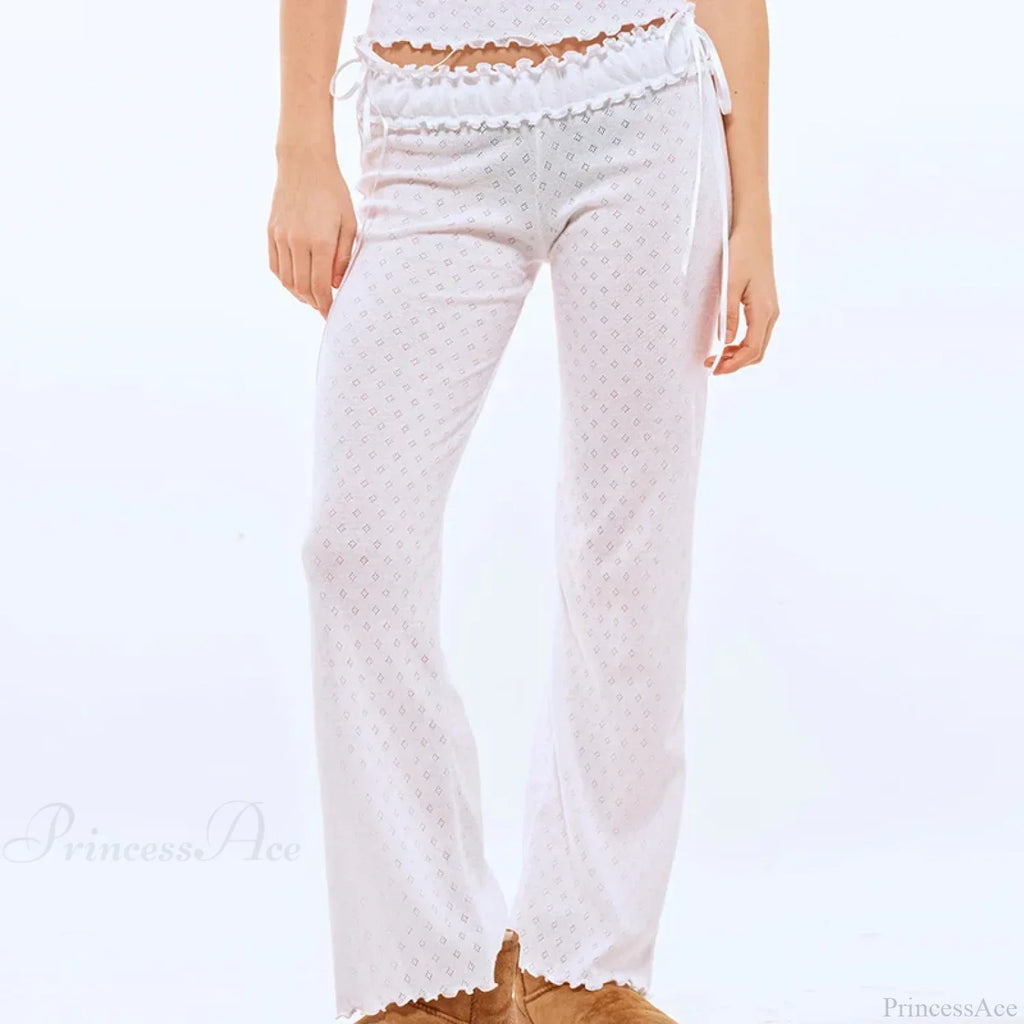Tree Fungus Eyelet Sleeveless Cami Wide Leg Pants Two Pieces Set image 3