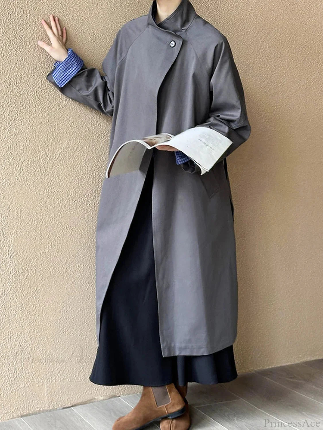 Trench Coat Big Lapel Loose Overcoat image 2