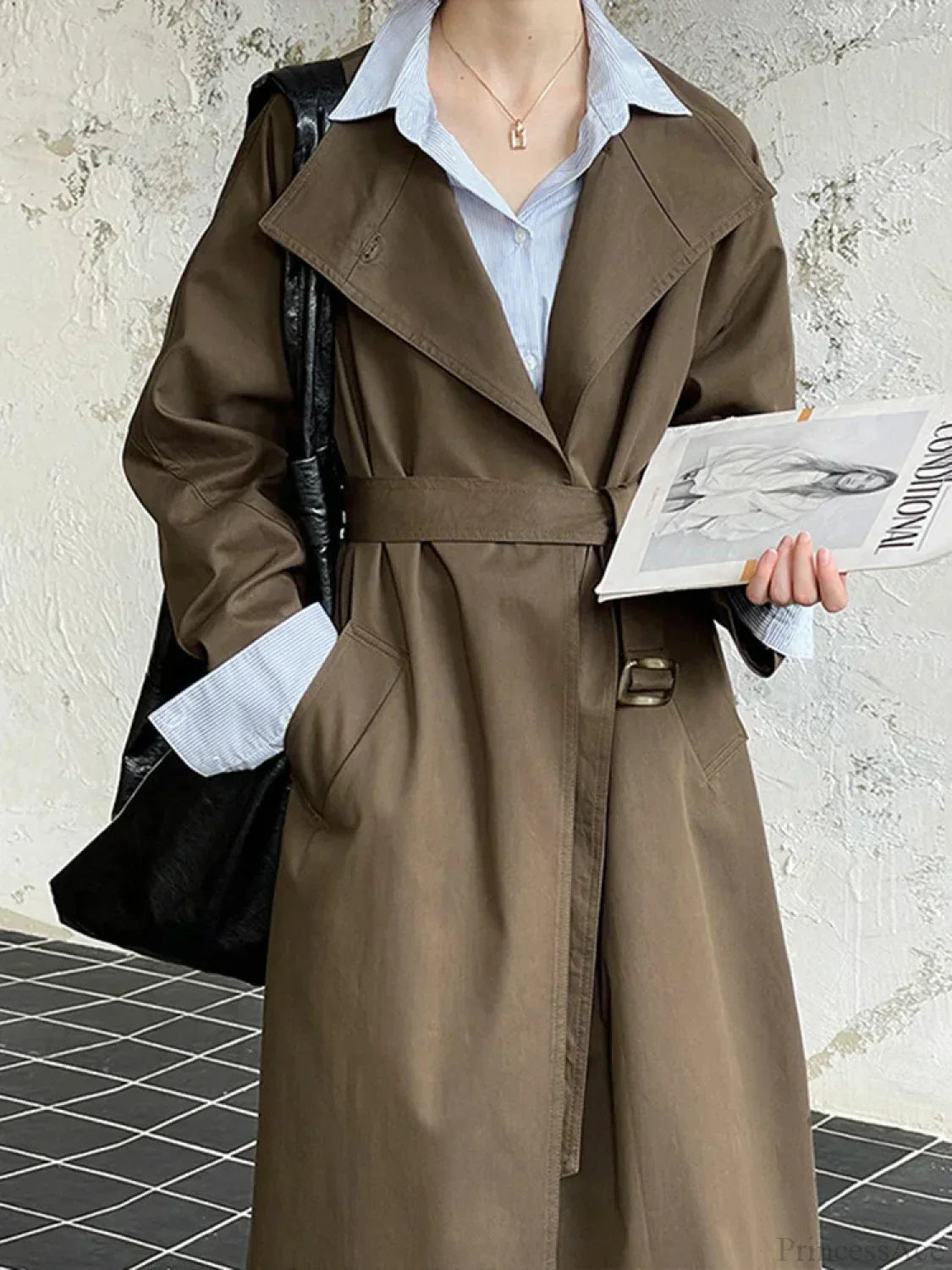 Trench Coat Big Lapel Loose Overcoat image 3