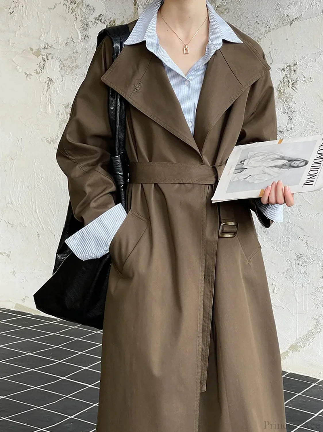 Trench Coat Big Lapel Loose Overcoat image 7