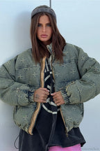 Trendy Distressed Cross Embroidered Coat image 2
