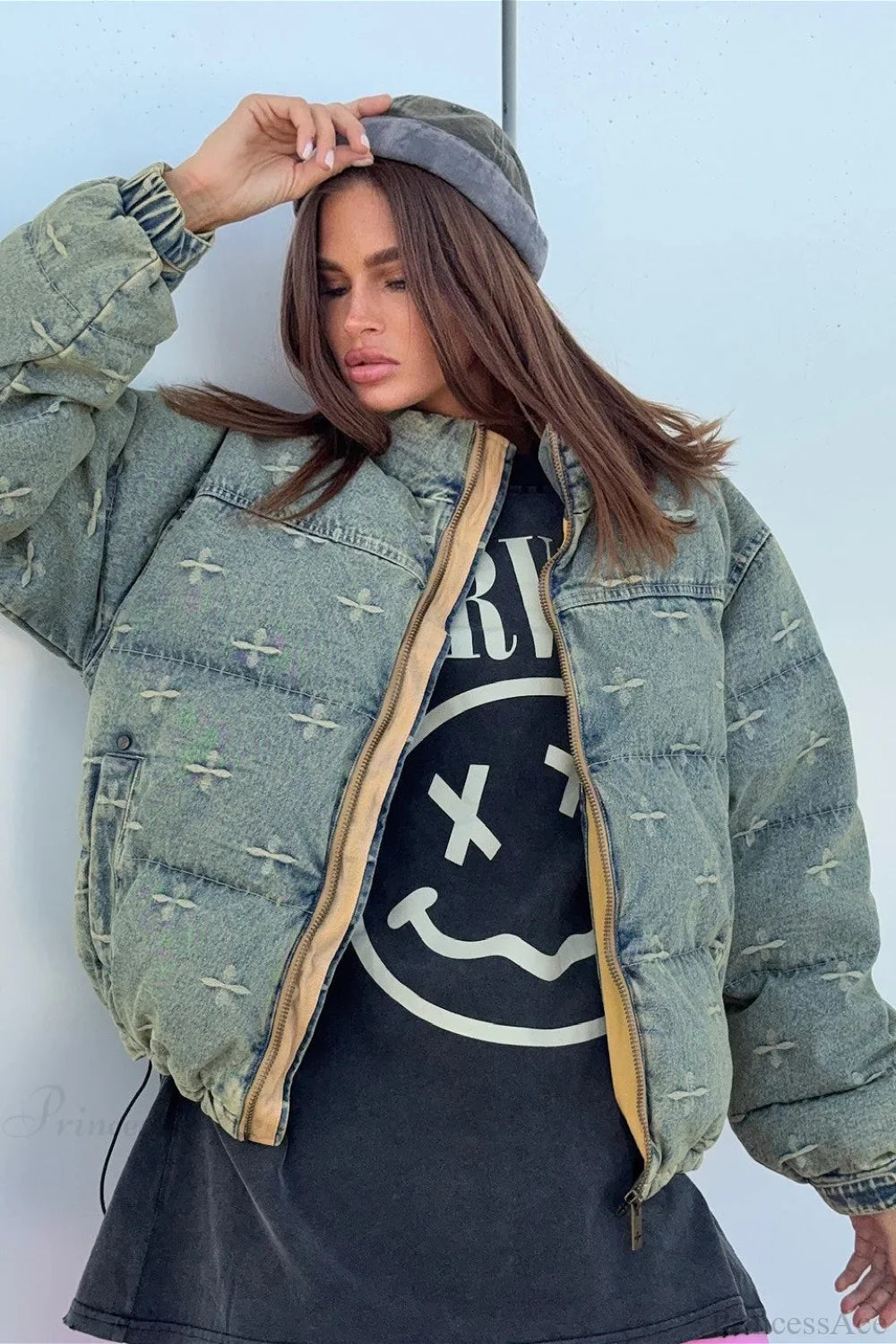 Trendy Distressed Cross Embroidered Coat image 3