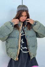 Trendy Distressed Cross Embroidered Coat image 1