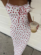 Trendy Floral Bow Bandage Bodycon Streetwear Dress image 3