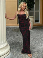 Trendy Floral Bow Bandage Bodycon Streetwear Dress image 6