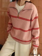 Trendy Stylish Striped Cozy Casual Comfortable Loose Warm Sweater image 6