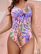 Tropical Print Sleeveless Romper One Piece Set image 1