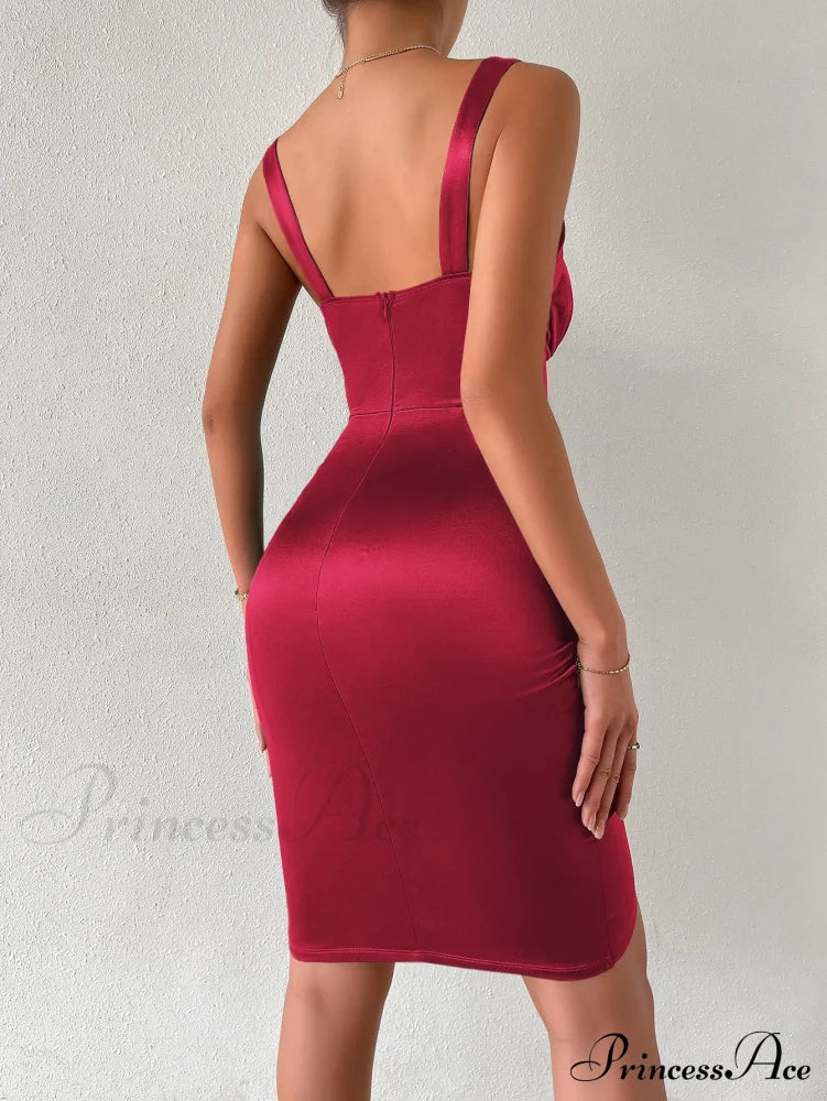 Tulip Hem Satin Cami Dress image 2