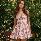 Tulle Skirt Floral Print A-line Floral Dress image 1