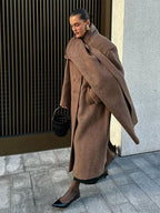 Turn-Down Collar Double-Breasted Overcoat image 2