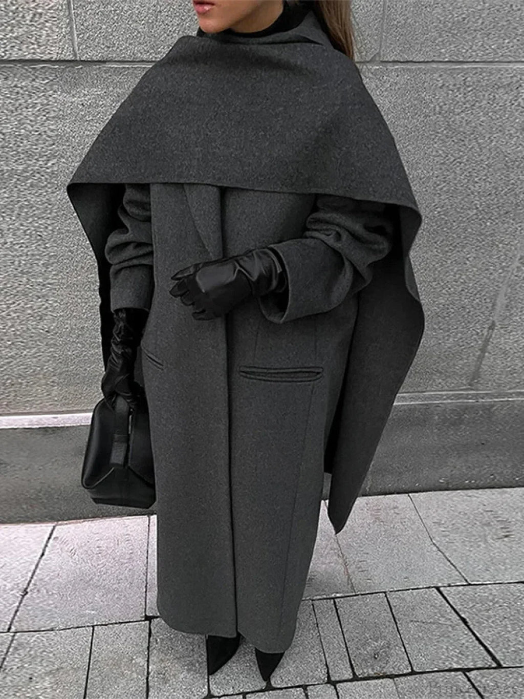 Turn-Down Collar Double-Breasted Overcoat image 4