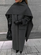 Turn-Down Collar Double-Breasted Overcoat image 4