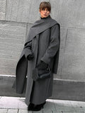 Turn-Down Collar Double-Breasted Overcoat image 5