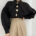 Turn Down Collar Long Sleeve Comfortable Autumn Blouse image 5