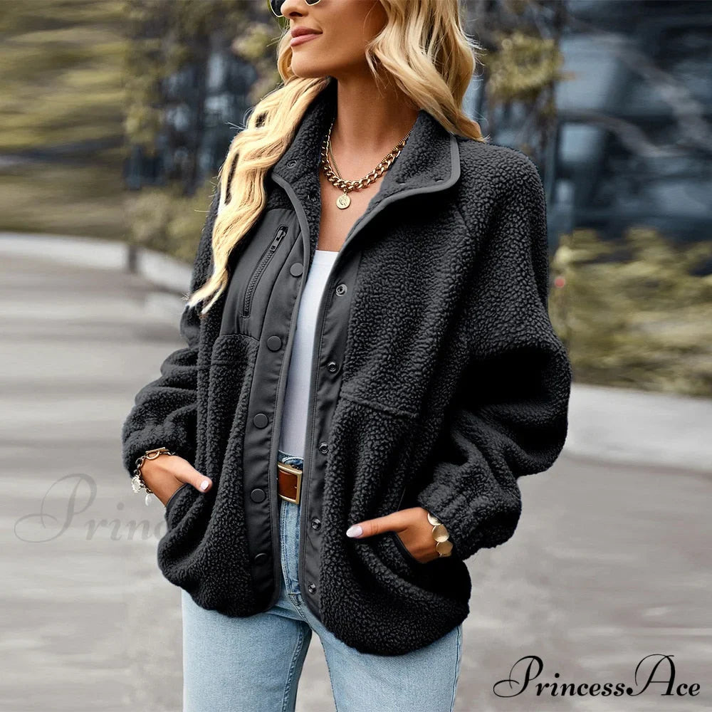 Turn Down Collar Patchwork Jacket image 5