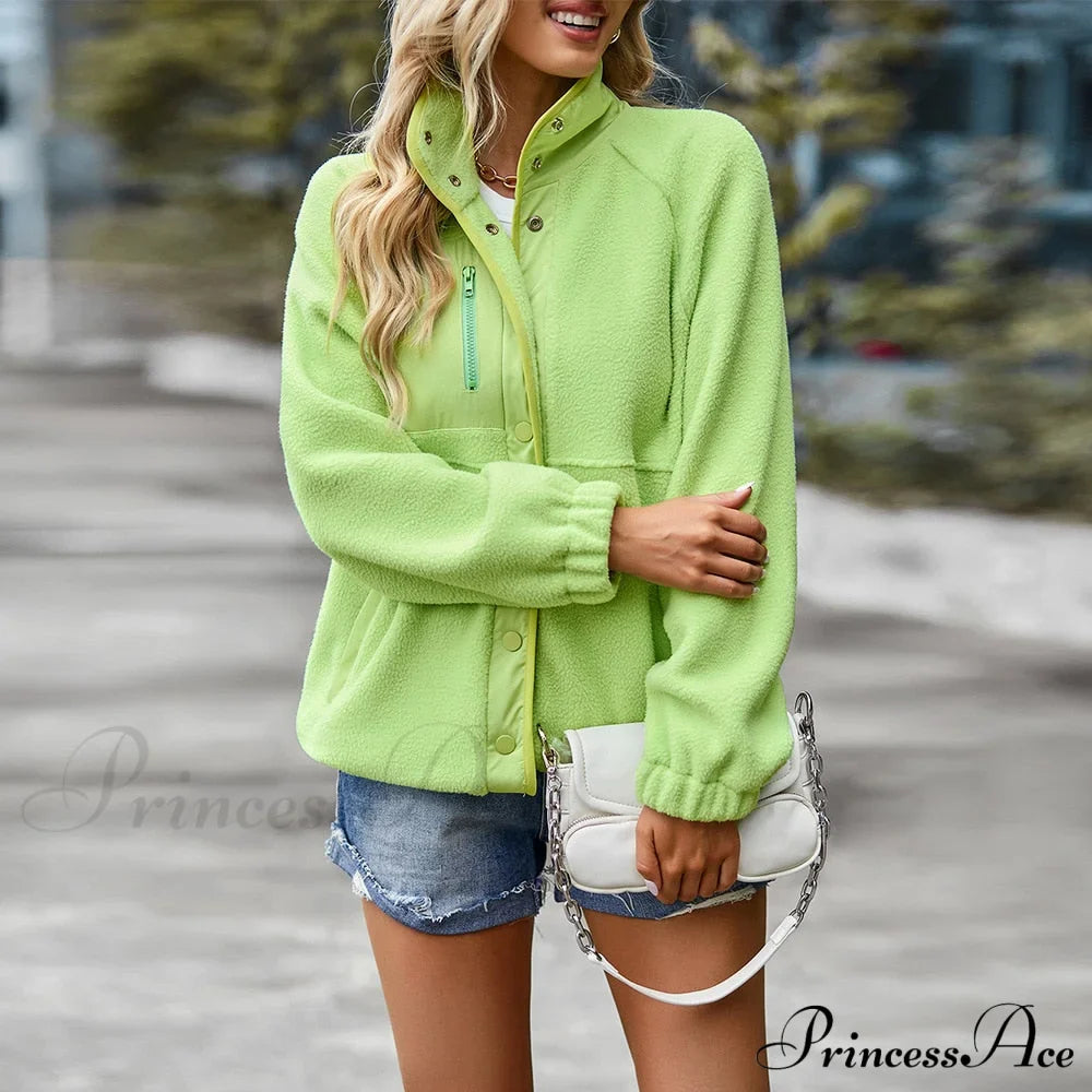 Turn Down Collar Patchwork Jacket image 1