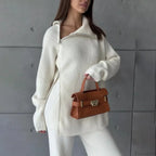 Turtle Collar Zip Sweater image 1