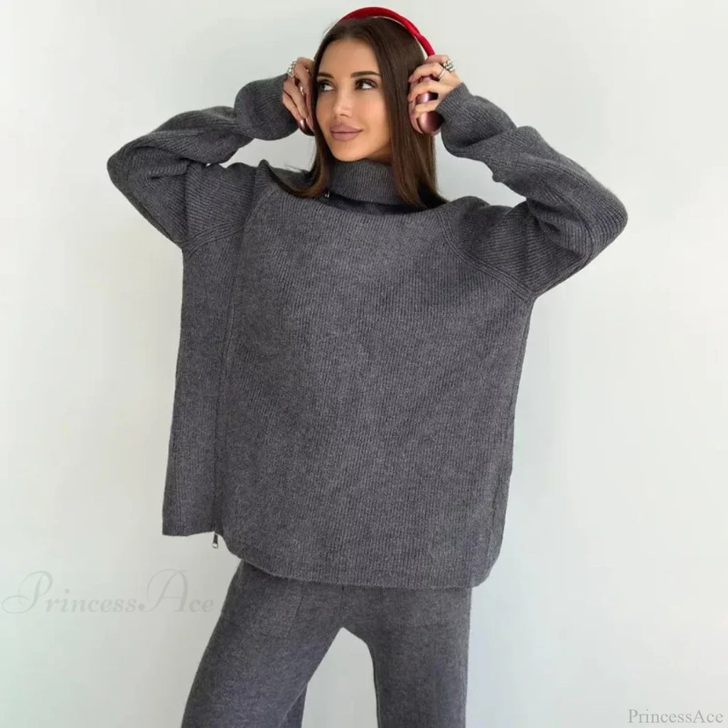 Turtle Collar Zip Sweater image 8
