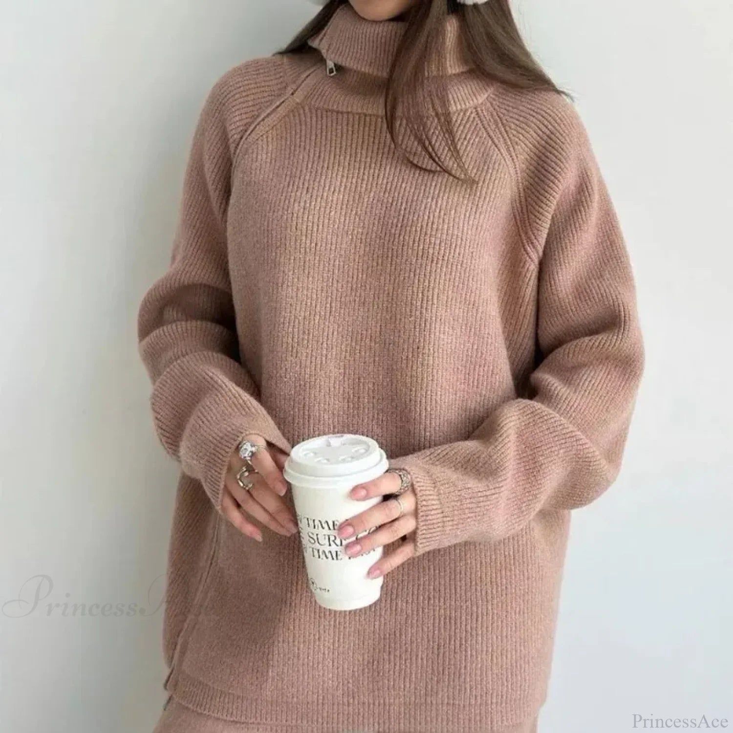Turtle Collar Zip Sweater image 9