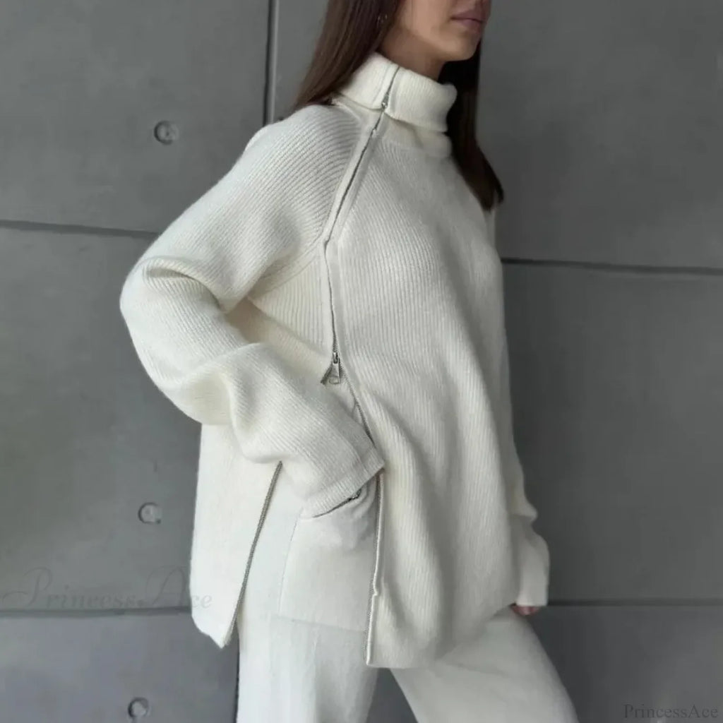 Turtle Collar Zip Sweater image 11