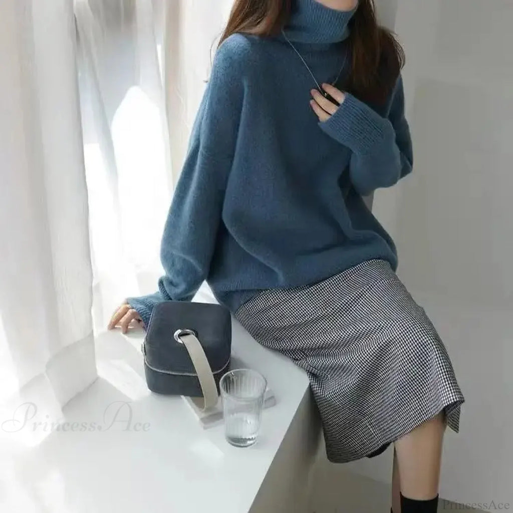 Turtleneck Cashmere Thickened Sweater image 8
