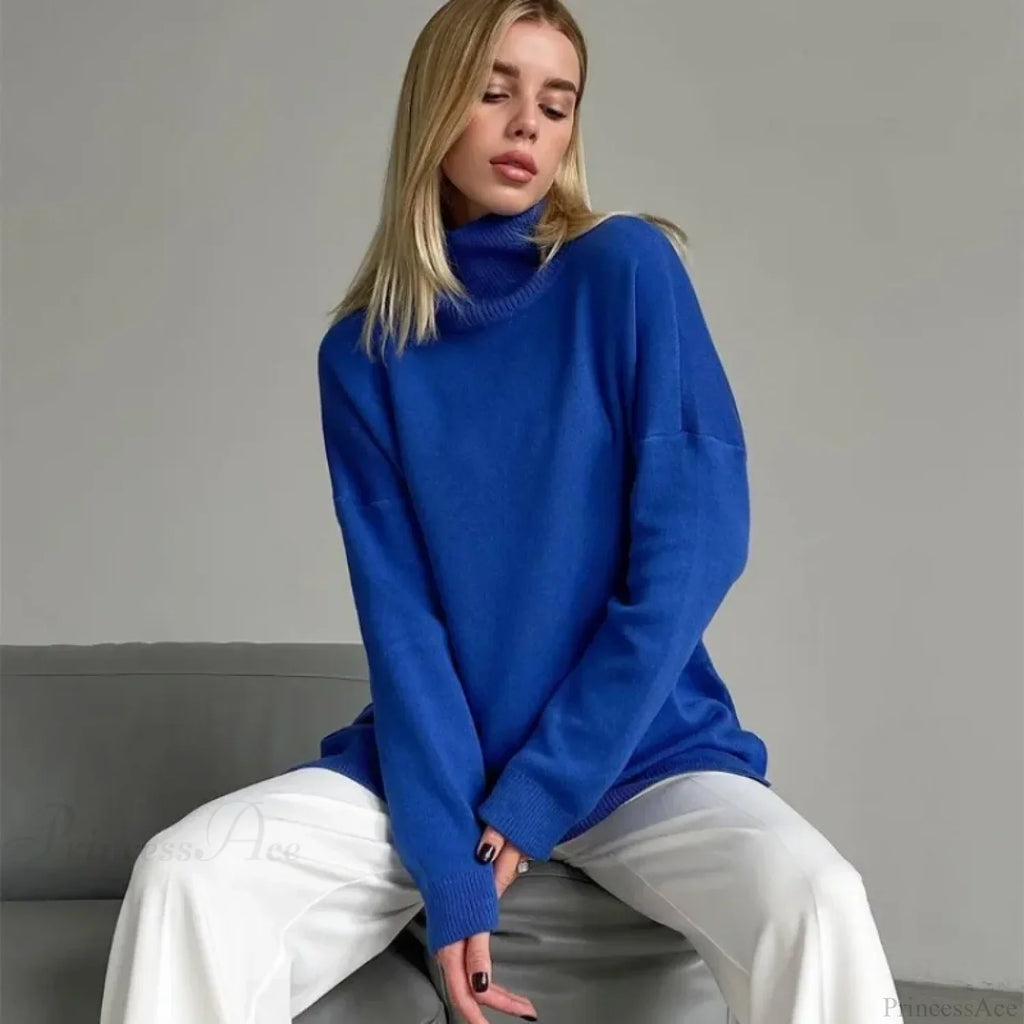 Turtleneck Casual Long-Sleeved Knitted Sweater image 3