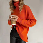Turtleneck Casual Long-Sleeved Knitted Sweater image 1