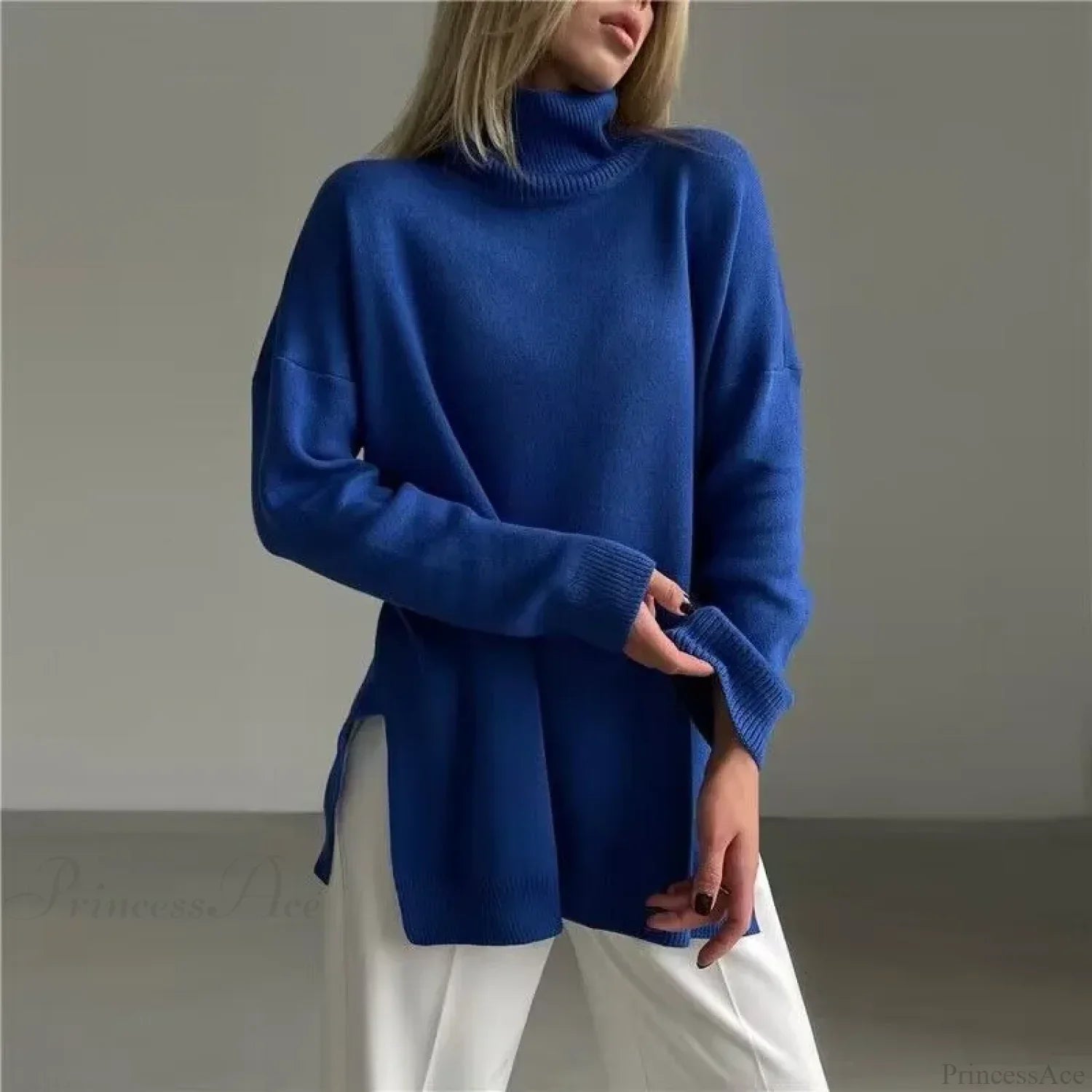 Turtleneck Casual Long-Sleeved Knitted Sweater image 11