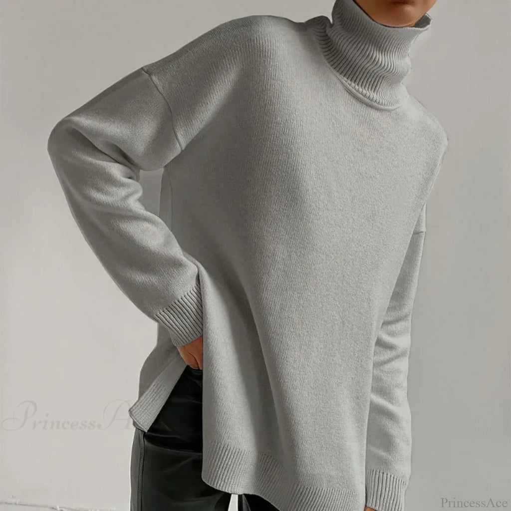 Turtleneck Casual Long-Sleeved Knitted Sweater image 10