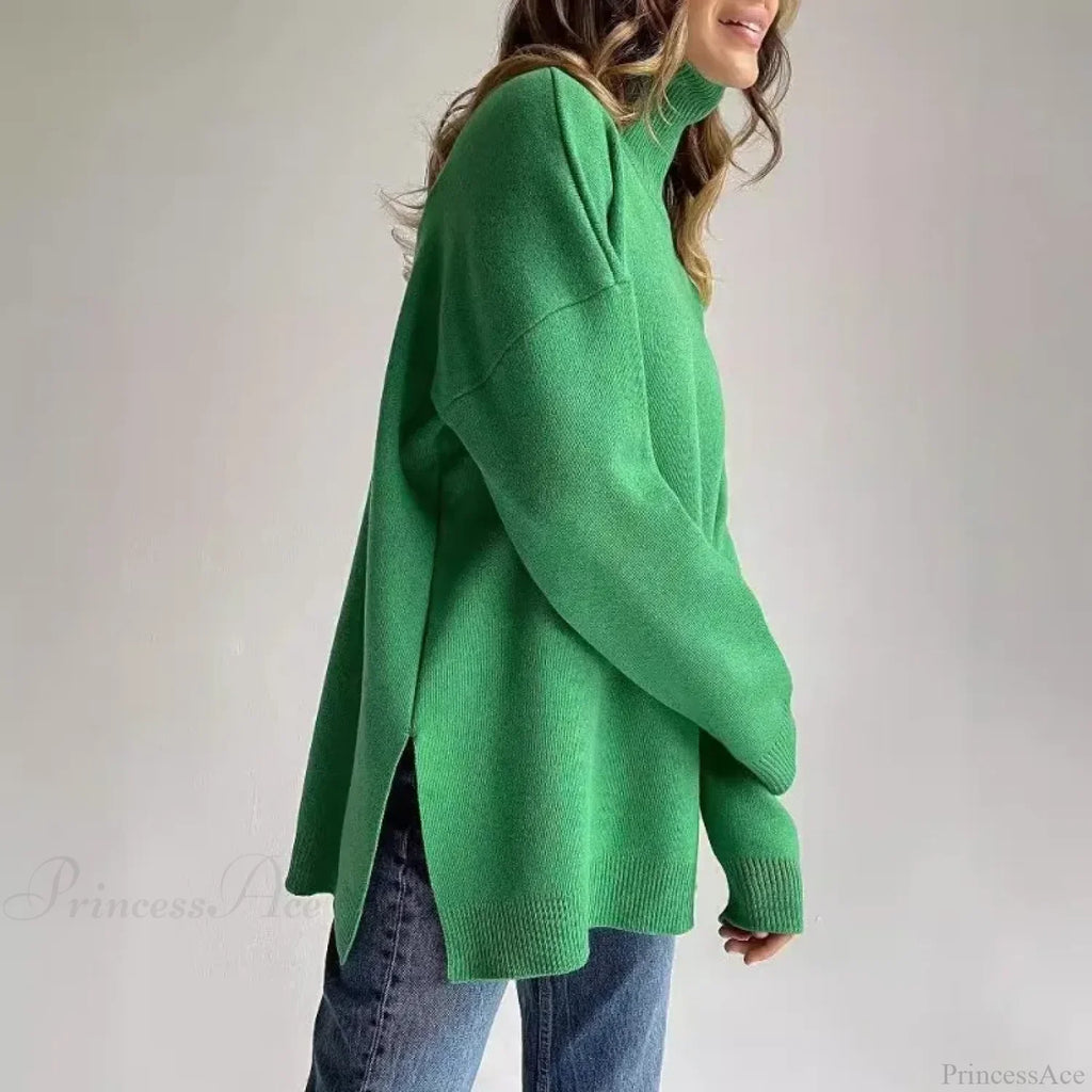 Turtleneck Casual Long-Sleeved Knitted Sweater image 7