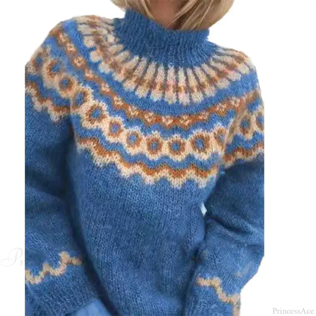 Turtleneck Crochet Streetwear Sweater image 3