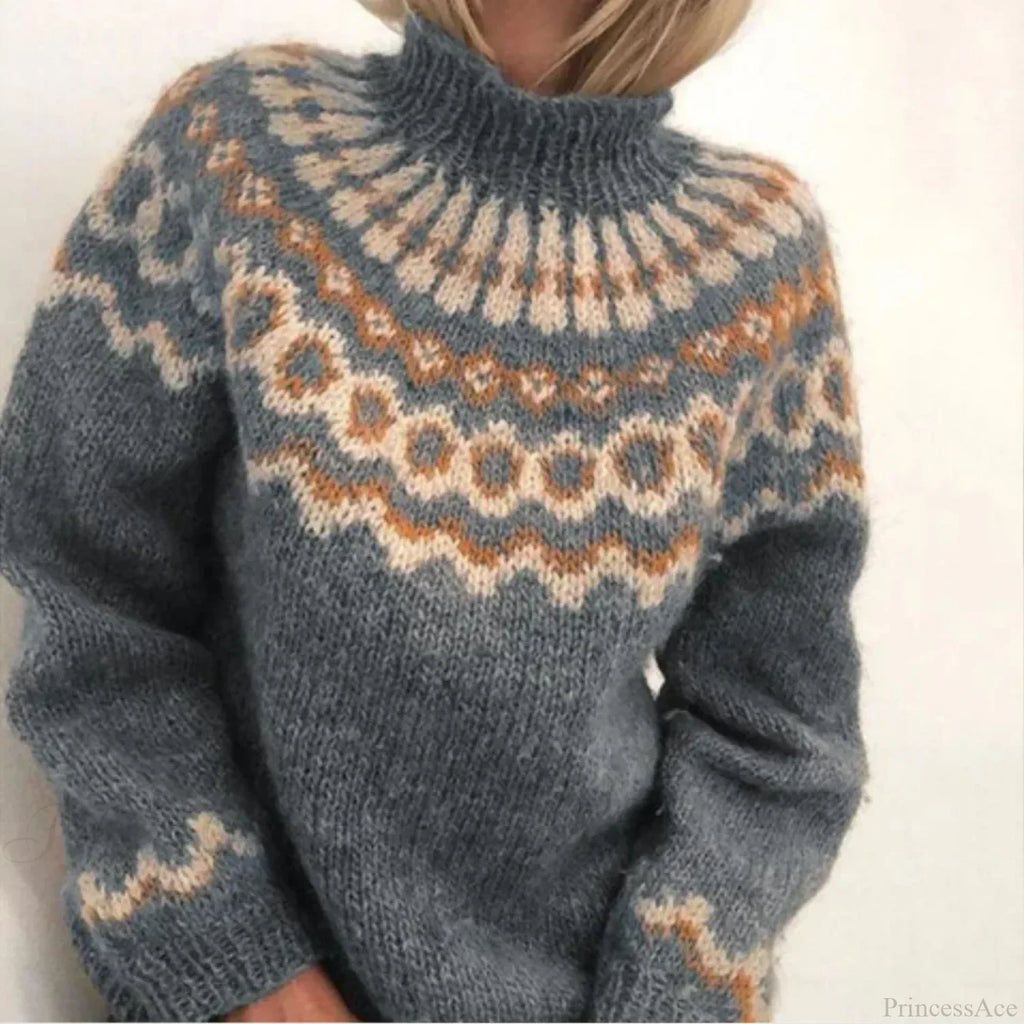 Turtleneck Crochet Streetwear Sweater image 2
